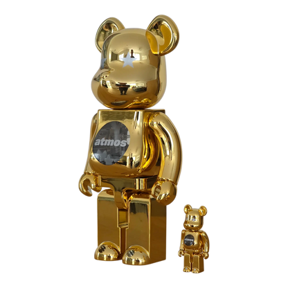 Bearbrick atmos Gold Chrome Version 100%+400% schräg