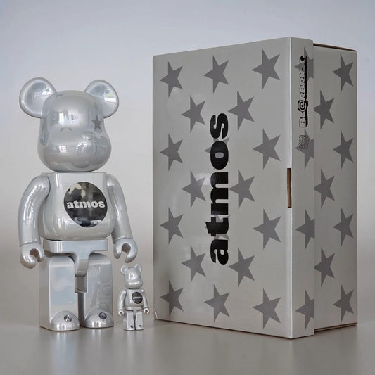 Bearbrick atmos White Chrome Version 100%+400% mit Verpackung
