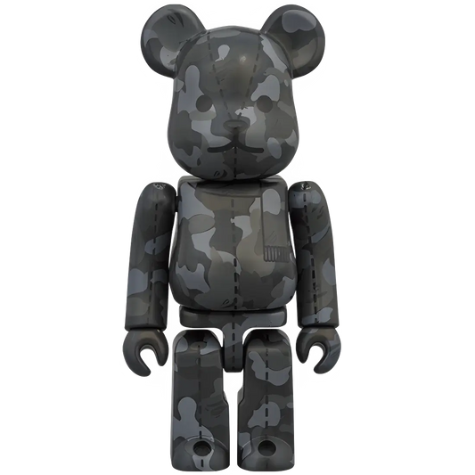 Bearbrick BAPE Camo 28th Anniversary #1 Black Grey 100% Herstellerbild 1