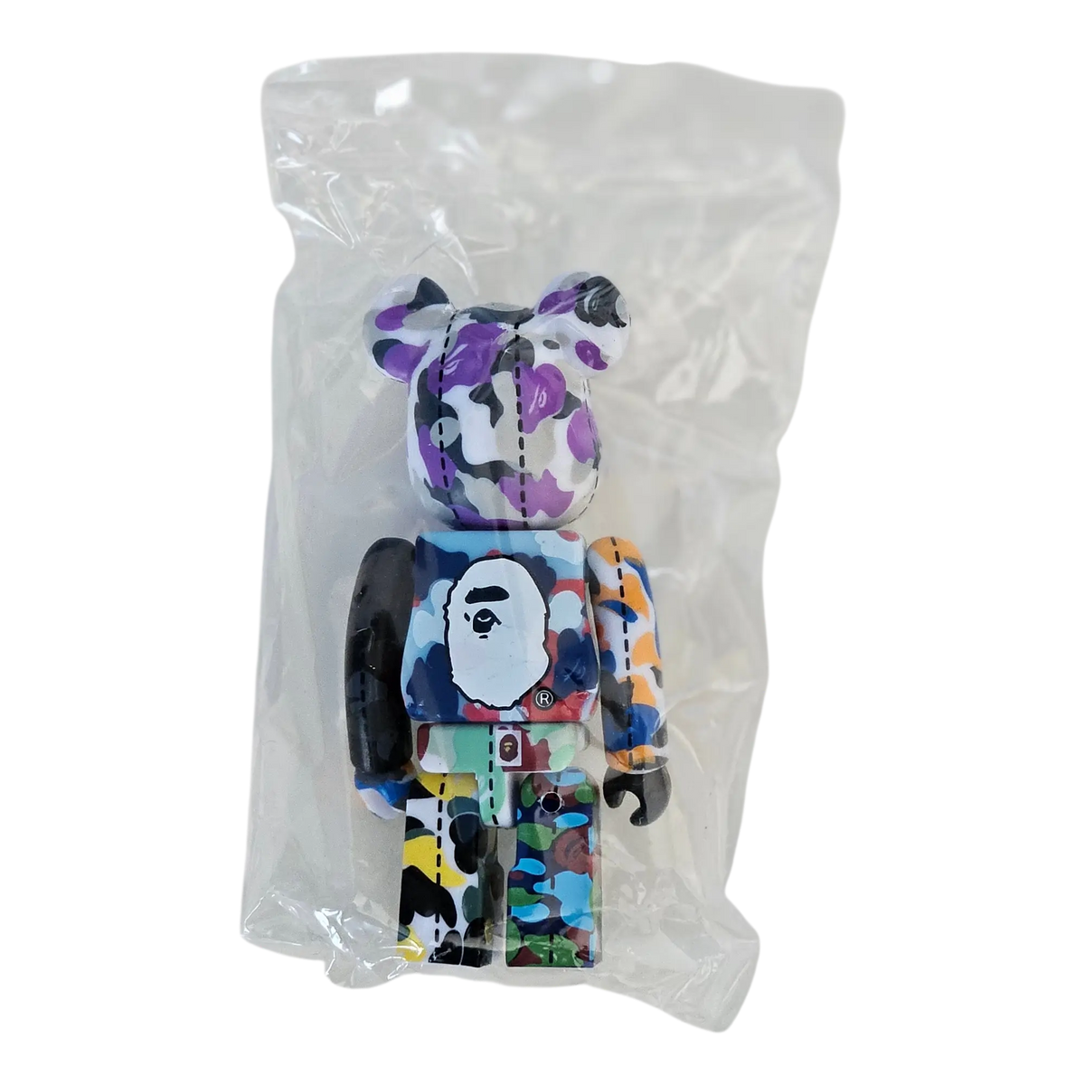 Bearbrick BAPE Camo 28th Anniversary #1 Multi Camo 100% SECRET in Folie Rückseite