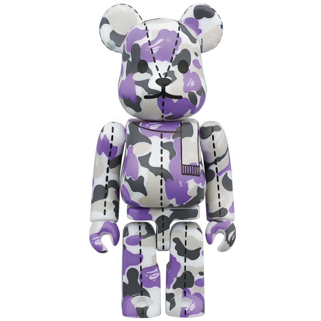 Bearbrick BAPE Camo 28th Anniversary #1 Purple Grey 100% Herstellerbild 1