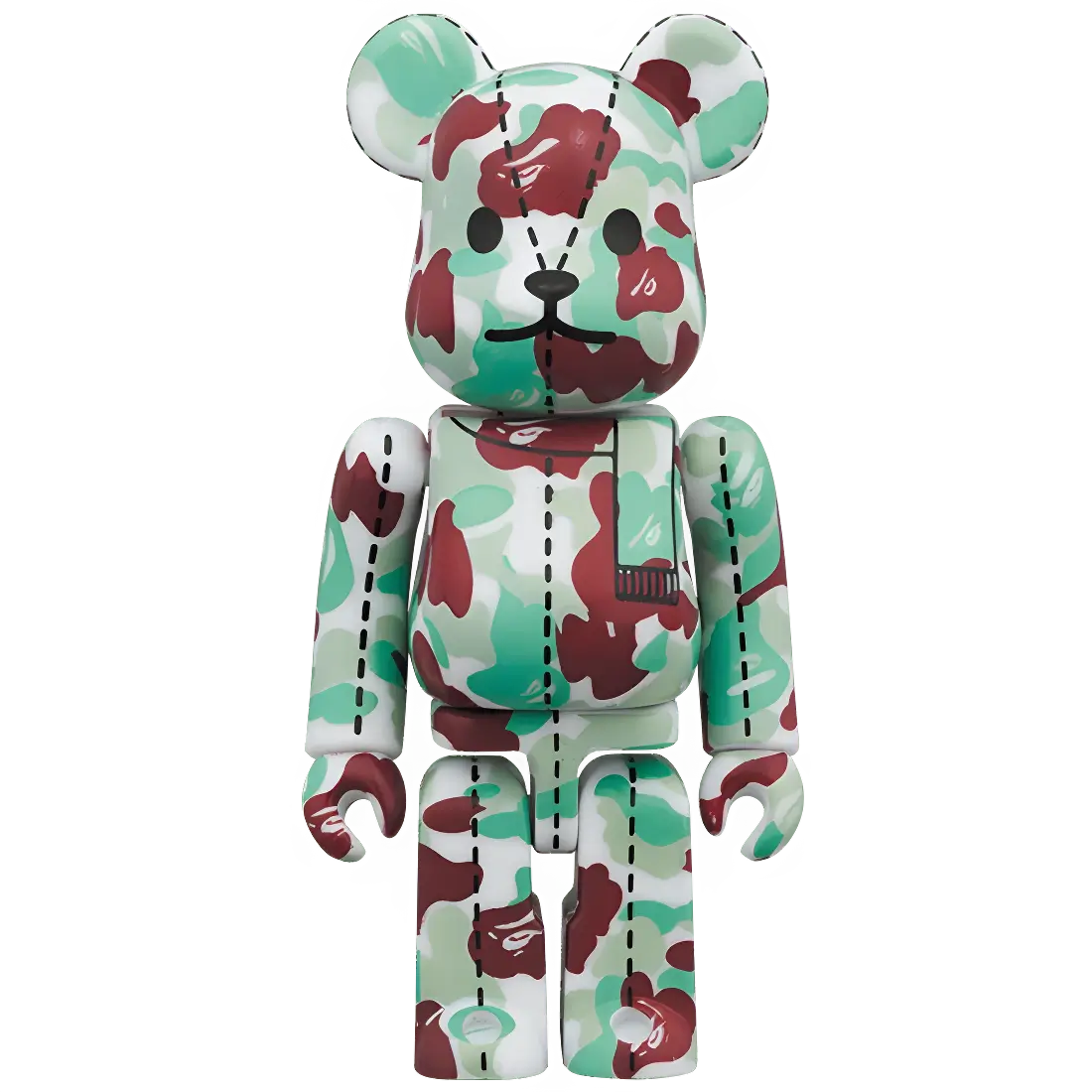 Bearbrick BAPE Camo 28th Anniversary #1 Red Green 100% Herstellerbild 1