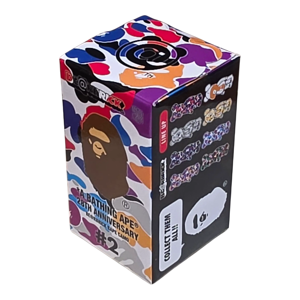 Bearbrick BAPE Camo 28th Anniversary #2 100% Verpackung schräg