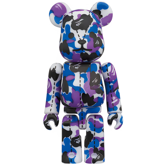 Bearbrick BAPE Camo 28th Anniversary #2 Blue/Purple/Black 100% Herstellerbild 1