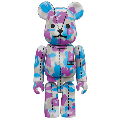 Bearbrick BAPE Camo 28th Anniversary #2 Blue/Purple/Grey 100% Herstellerbild 1