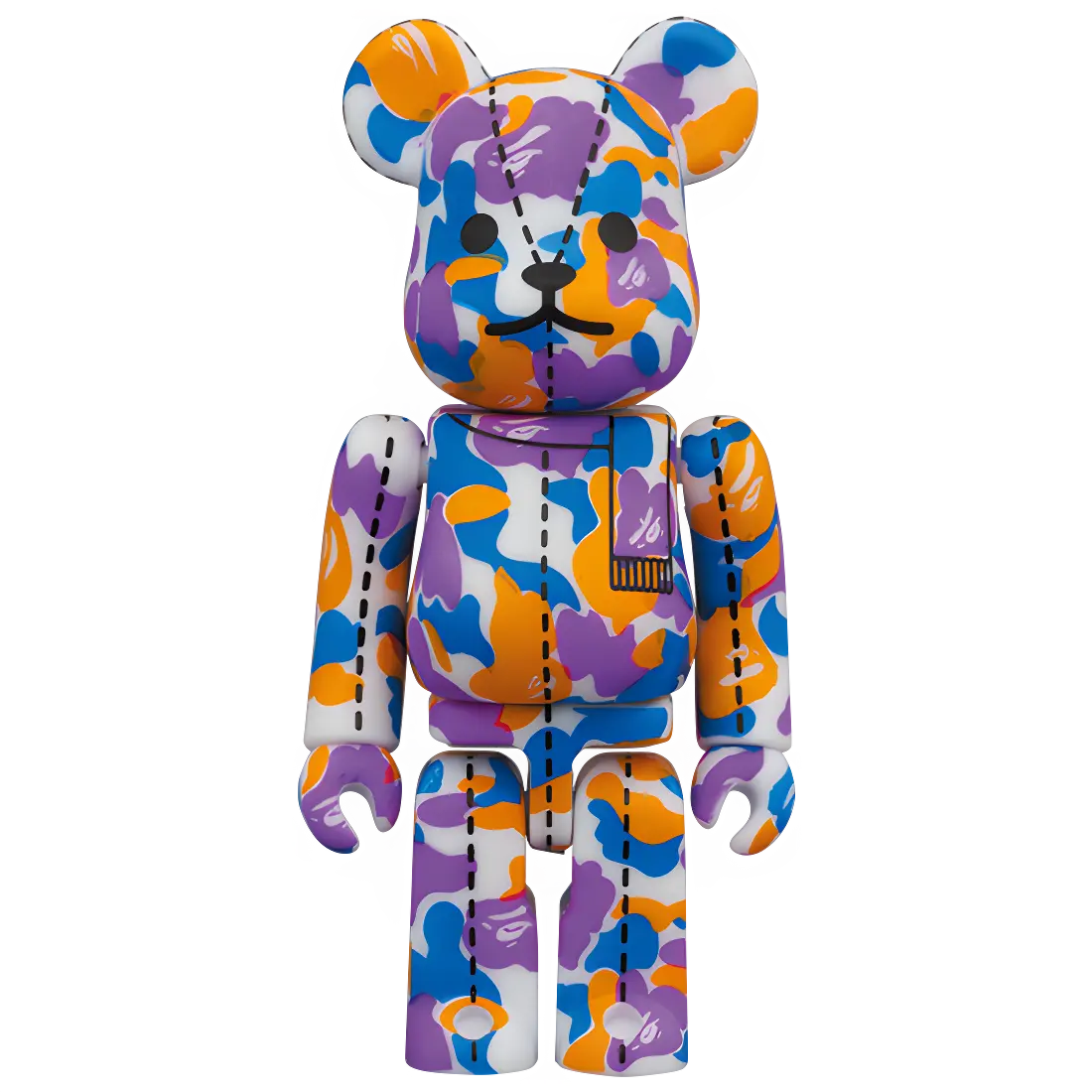 Bearbrick BAPE Camo 28th Anniversary #2 Blue/Purple/Orange 100% Herstellerbild 1