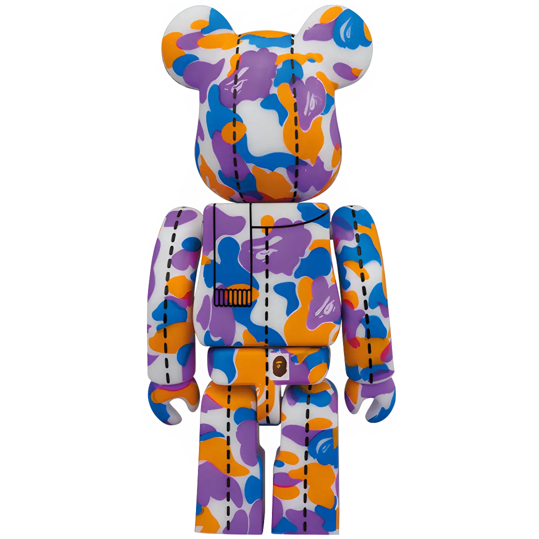 Bearbrick BAPE Camo 28th Anniversary #2 Blue/Purple/Orange 100% Herstellerbild 2