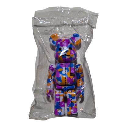 Bearbrick BAPE Camo 28th Anniversary #2 Blue/Purple/Orange 100% in Folie