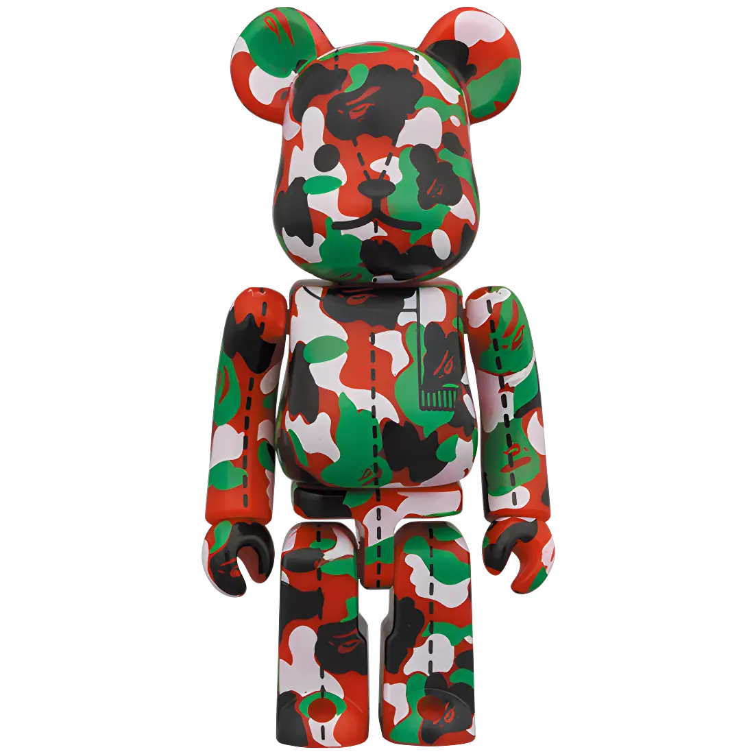 Bearbrick BAPE Camo 28th Anniversary #2 Green/Red/Black 100% Herstellerbild 1