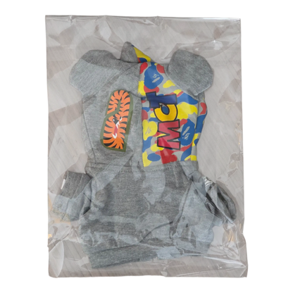 Bearbrick BAPE Camo Shark Medicom Toy 30th Anniversary 3er-Set 100%+400% Hoodie Rückseite