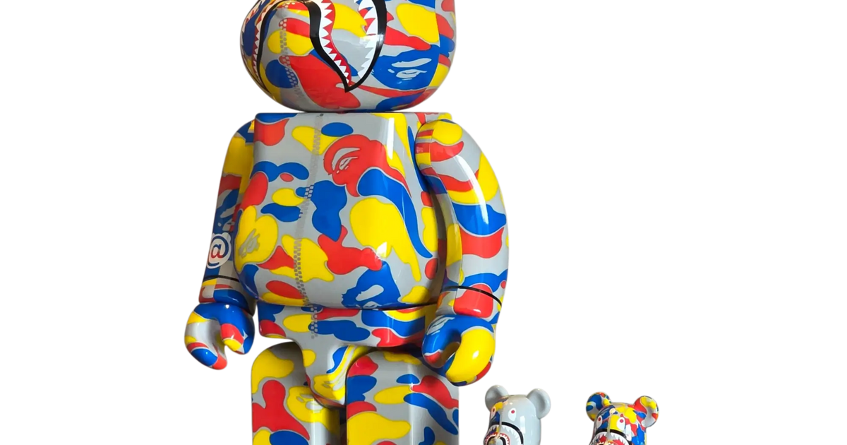 BE@RBRICK BAPE Camo Shark Medicom Toy 30th Anniversary 3-piece Set