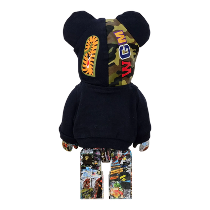 Bearbrick BAPE Legacy Camo Shark Navy 100%+400% Rückseite