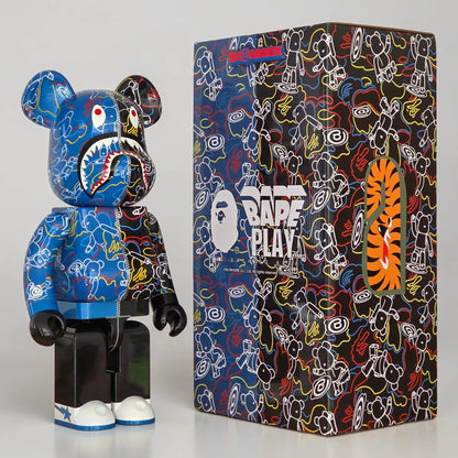 Bearbrick BAPE LINE Camo Shark 1000% mit Verpackung