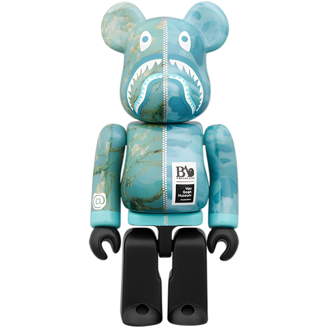 Bearbrick BAPE® × Van Gogh Museum Almond Blossom Shark 100%+400% Herstellerbild 2