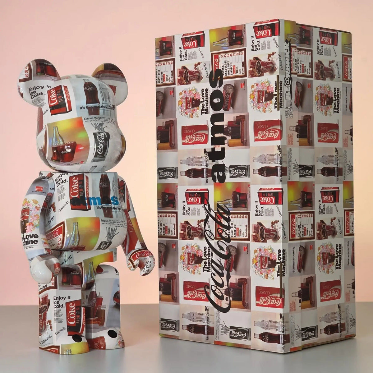 Bearbrick Coca-Cola × atmos Type-5 1000% mit Verpackung
