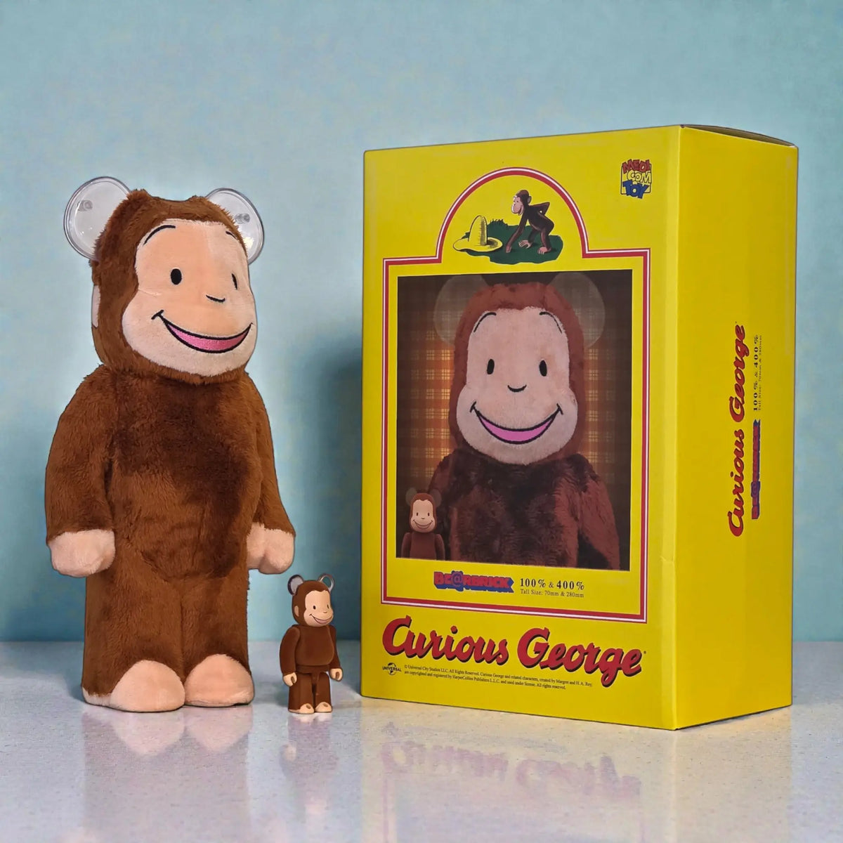 Bearbrick Curious George Classic Version 100%+400% mit Verpackung
