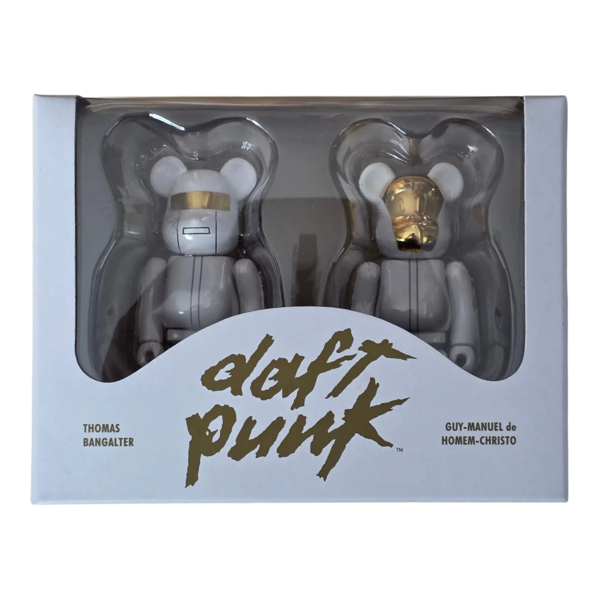 Bearbrick Daft Punk White Suits Version 2er-Set 100% Verpackungsvorderseite