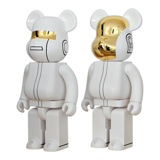 Bearbrick Daft Punk White Suits Version 2er-Set 400% schräg