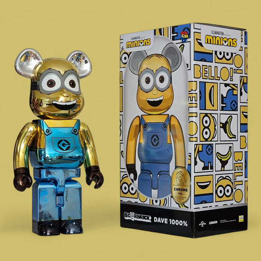Bearbrick Dave Chrome Version [Minions] 1000% mit Verpackung