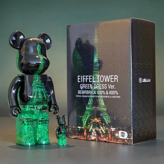 Bearbrick Eiffel Tower Green Dress Version 100%+400% mit Verpackung