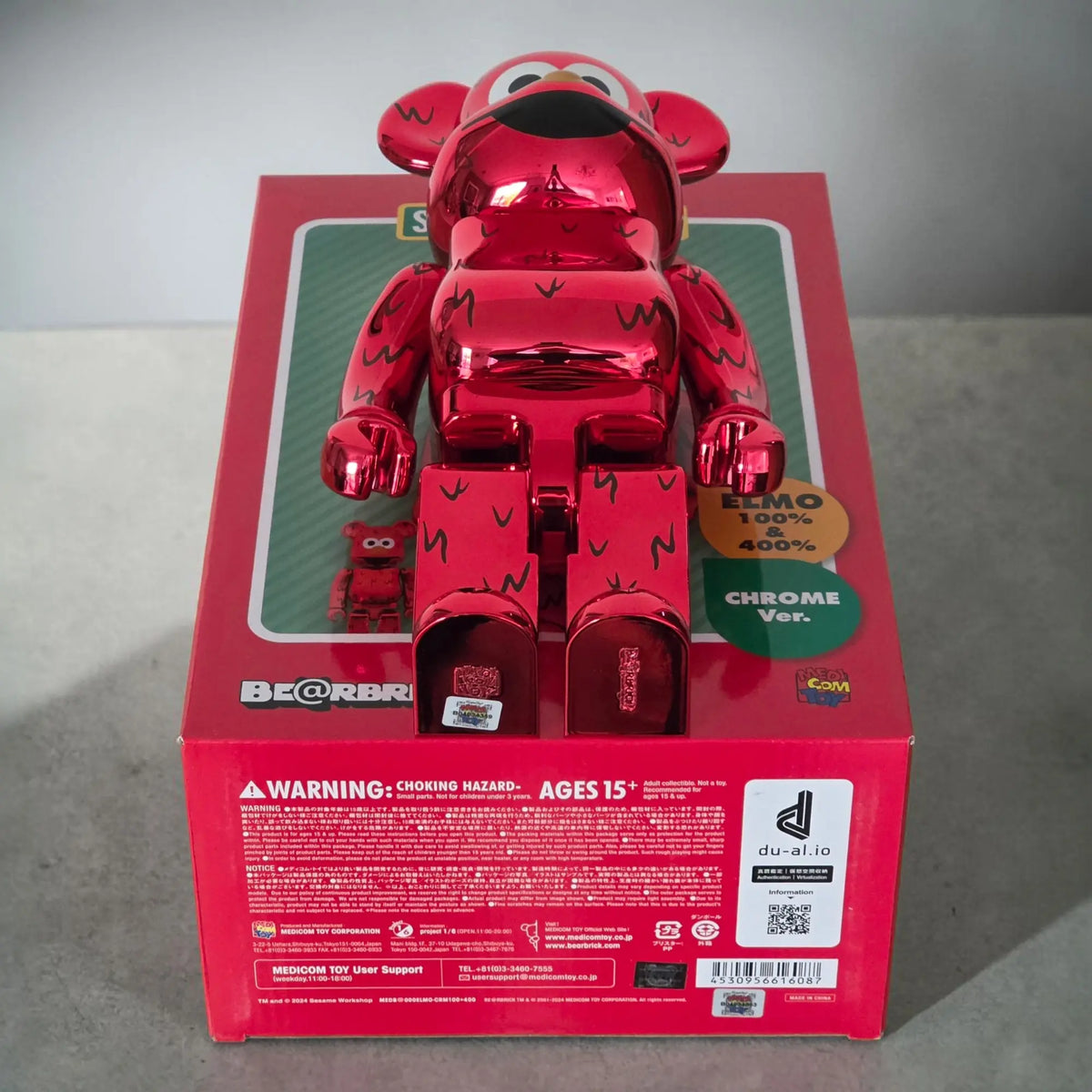 Bearbrick Elmo Chrome Version [Sesame Street] 100%+400% Echtheitsmerkmale