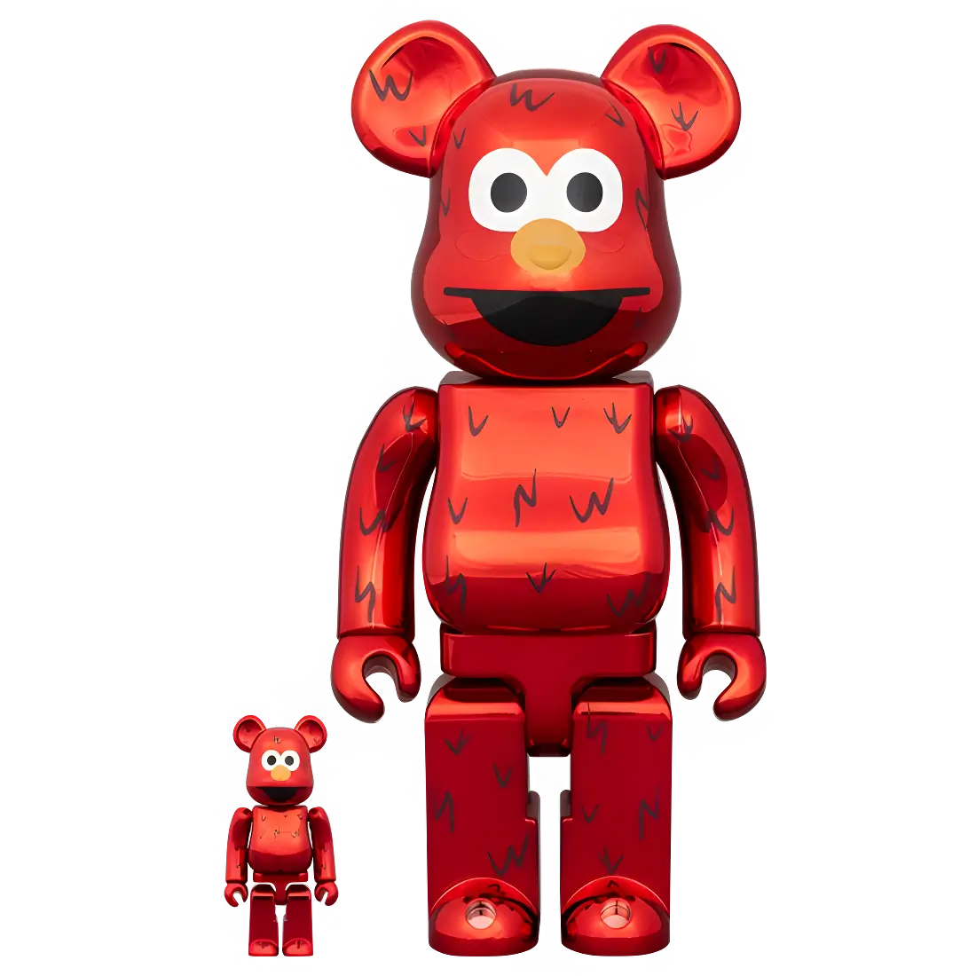 Bearbrick Elmo Chrome Version [Sesame Street] 100%+400% Herstellerbild 1