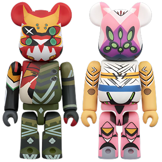 Bearbrick Evangelion New Unit-02α & Evangelion Unit-08β Provisional Combat Form 2er-Set 100% Herstellerbild 1