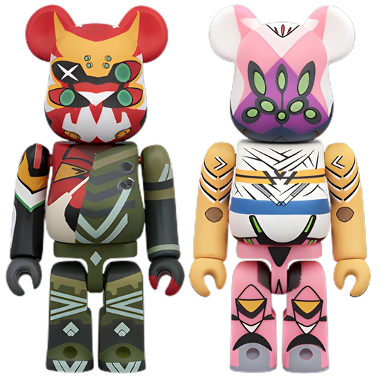 Bearbrick Evangelion New Unit-02α & Evangelion Unit-08β Provisional Combat Form 2er-Set 100% Herstellerbild 1