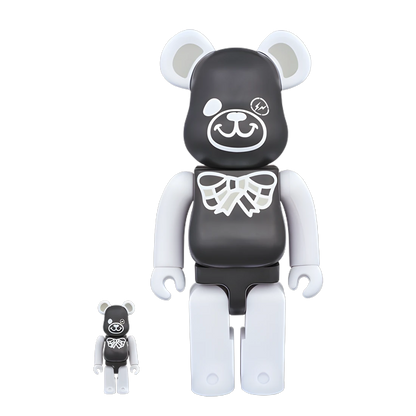 Bearbrick FREEMASONRY × fragmentdesign Black 100%+400% Herstellerbild 1