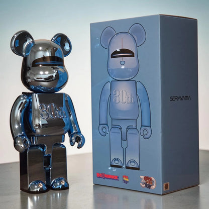 Bearbrick Hajime Sorayama Medicom Toy 30th Anniversary Model Blue 400% mit Verpackung