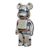 Bearbrick Hajime Sorayama Medicom Toy 30th Anniversary Model Silver 400% schräg