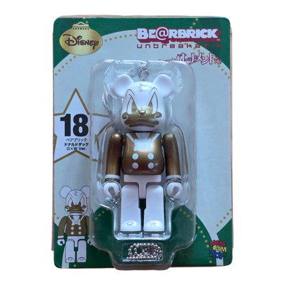 Bearbrick Happy Kuji 'Disney Special Ornament' (2011) - 18 Donald Duck Gold & White Version 100% in der Verpackung