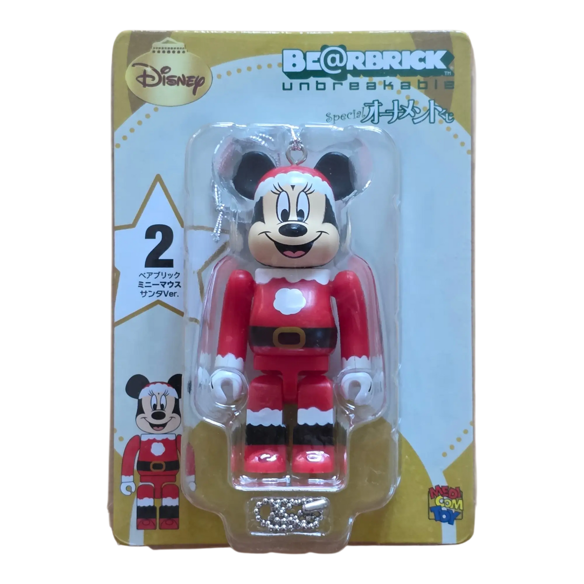 Bearbrick Happy Kuji 'Disney Special Ornament' (2011) - 2 Minnie Mouse Santa Version 100% in der Verpackung
