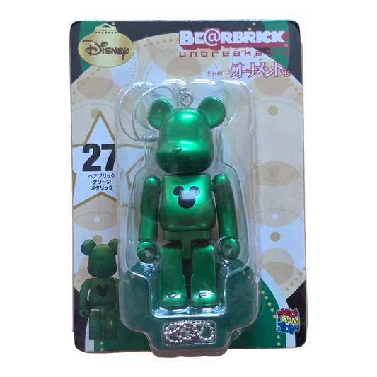 Bearbrick Happy Kuji 'Disney Special Ornament' (2011) - 27 Green Metallic 100% in der Verpackung