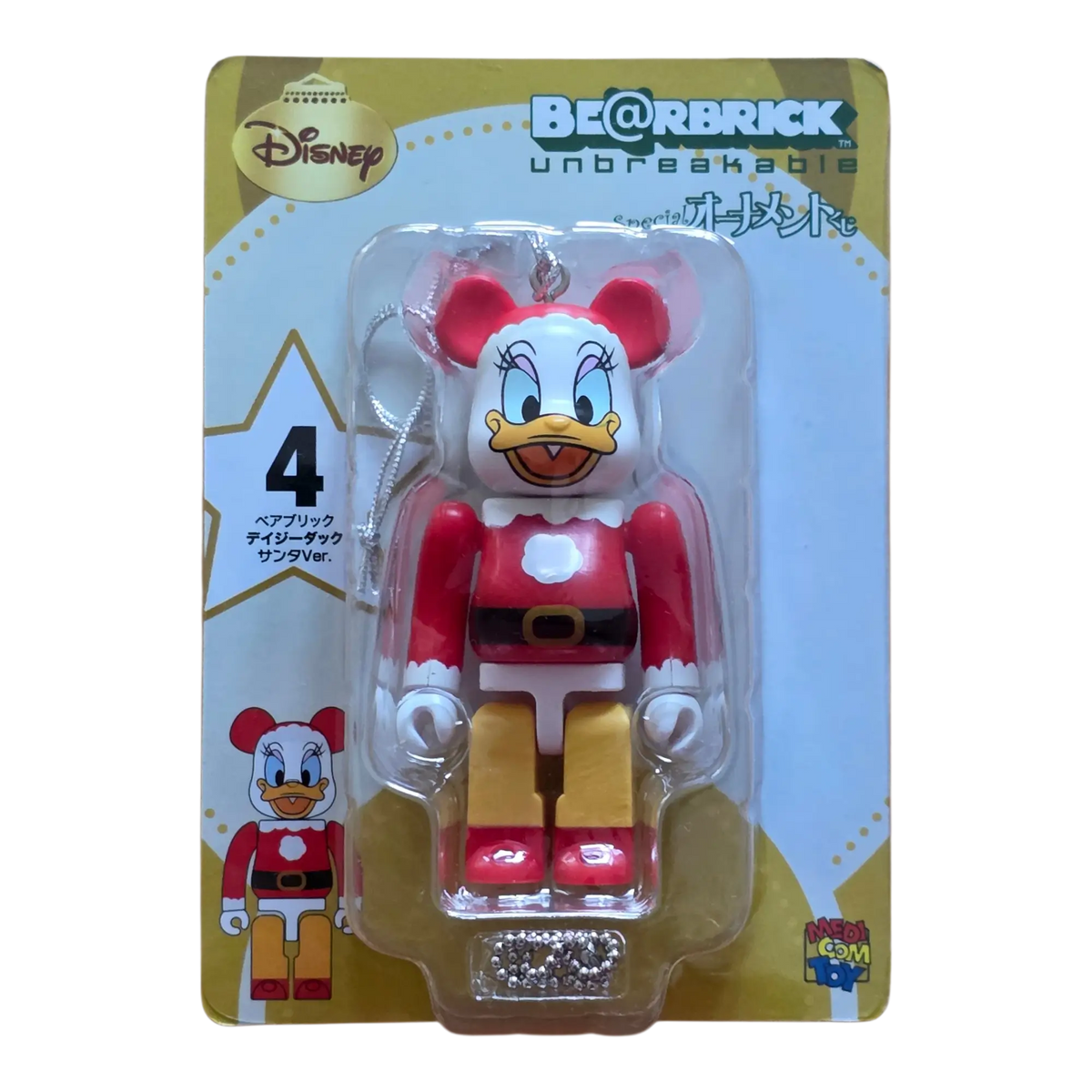 Bearbrick Happy Kuji 'Disney Special Ornament' (2011) - 4 Daisy Duck Santa Version 100% in der Verpackung