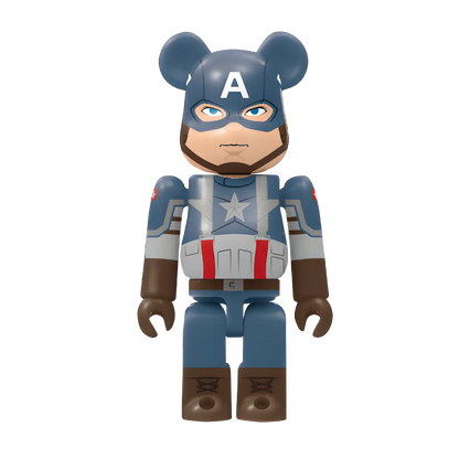 Bearbrick Happy Kuji "MARVEL Studios" - 4 Captain America 100% Herstellerbild
