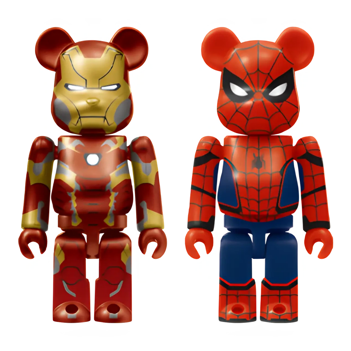 Bearbrick Happy Kuiji "MARVEL Studios" - A: Iron Man Mark 46 & Spider-Man 100% Herstellerbild 1