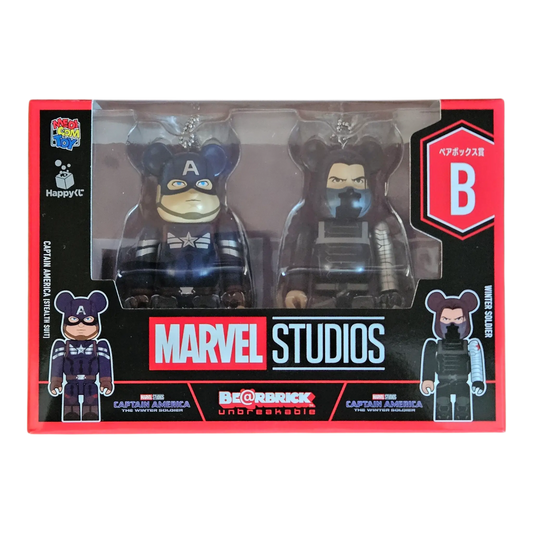 Bearbrick Happy Kuji "MARVEL Studios" - B: Captain America (Stealth Suit) & Winter Soldier 100% in der Verpackung