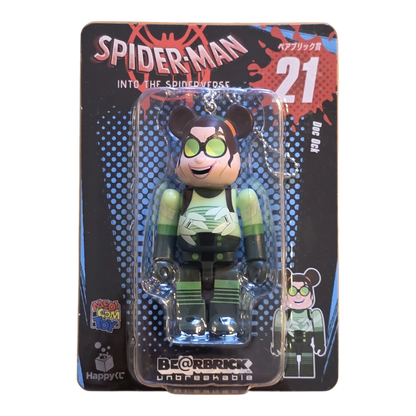 Bearbrick Happy Kuji "Spider-Man: Spider-Verse" 21: Doc Ock 100% Verpackung Vorderseite