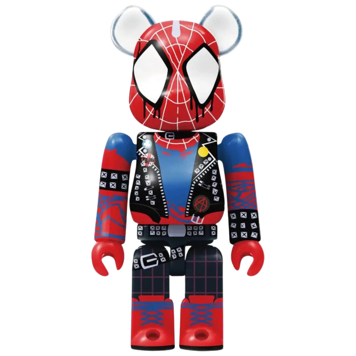 Bearbrick Happy Kuji "Spider-Man: Spider-Verse" 8: Spider-Punk [Type-A] 100% Herstellerbild