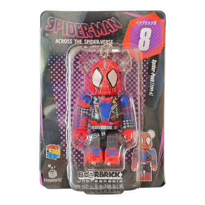Bearbrick Happy Kuji "Spider-Man: Spider-Verse" 8: Spider-Punk [Type-A] 100% Verpackung Vorderseite