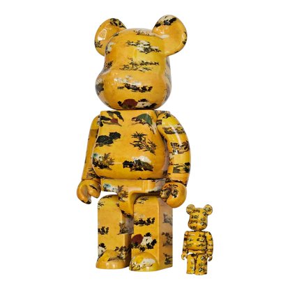 Bearbrick Ito Jakuchu Hundred Flowers Fusuma Kotohira-gu Shrine 100%+400% schräg