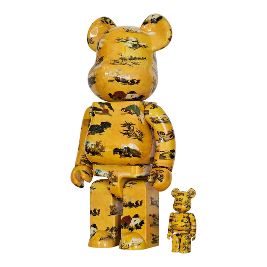 Bearbrick Ito Jakuchu Hundred Flowers Fusuma Kotohira-gu Shrine 100%+400% schräg
