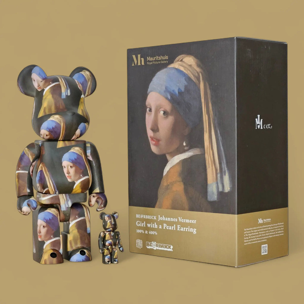 Bearbrick Johannes Vermeer "Girl with a Pearl Earring" 100%+400% mit Verpackung