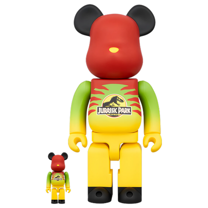 Bearbrick Jurassic Park Green & Yellow Version 100%+400% Herstellerbild 1