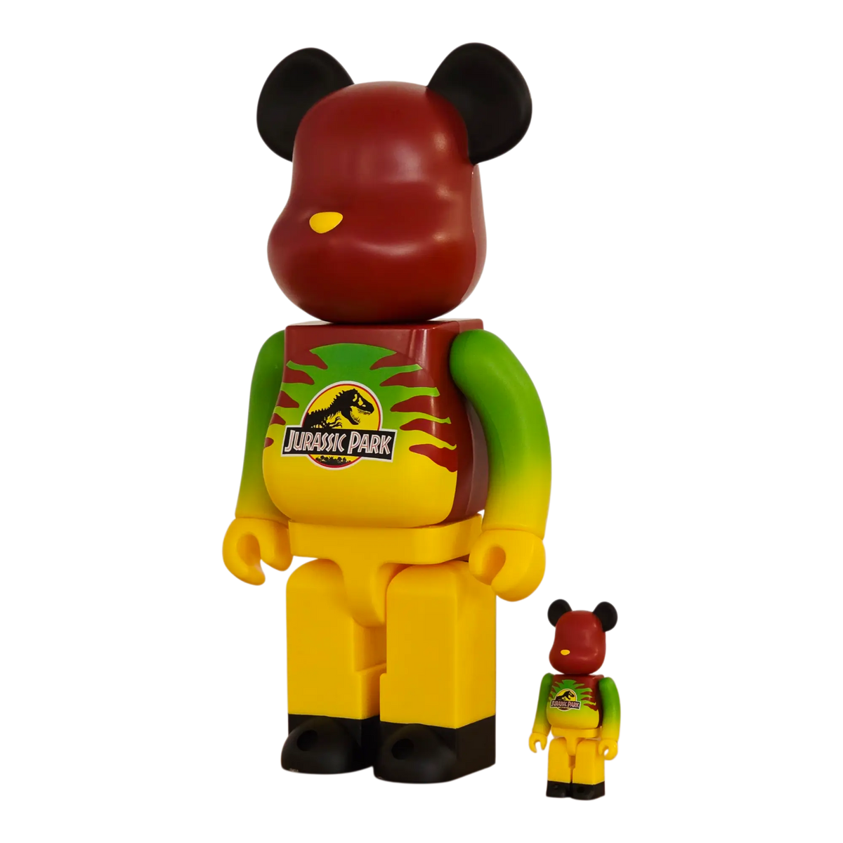 Bearbrick Jurassic Park Green & Yellow Version 100%+400% schräg