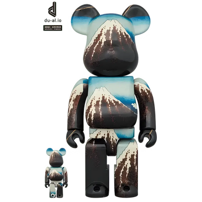 Bearbrick Katsushika Hokusai "Rainstorm Beneath the Summit" 100%+400% Herstellerbild 1