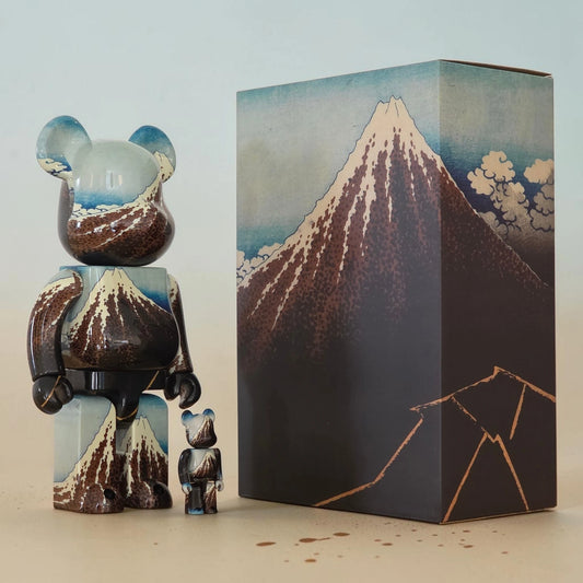 Bearbrick Katsushika Hokusai "Rainstorm Beneath the Summit" 100%+400% mit Verpackung
