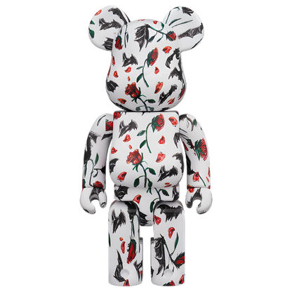 Bearbrick KIDILL × Eri Wakiyama "Bat & Rose" White 100%+400% Herstellerbild 6