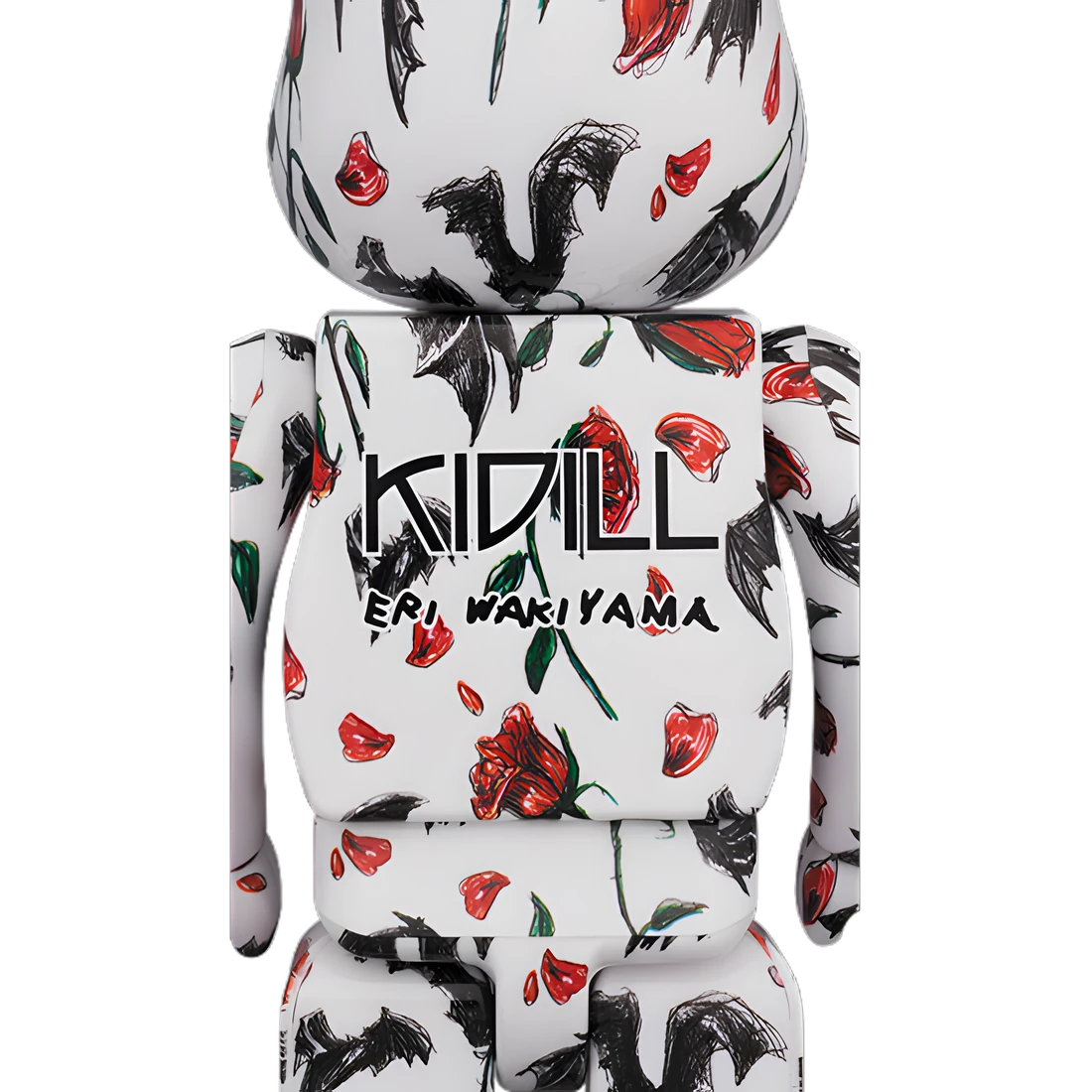 Bearbrick KIDILL × Eri Wakiyama "Bat & Rose" White 100%+400% Herstellerbild 7